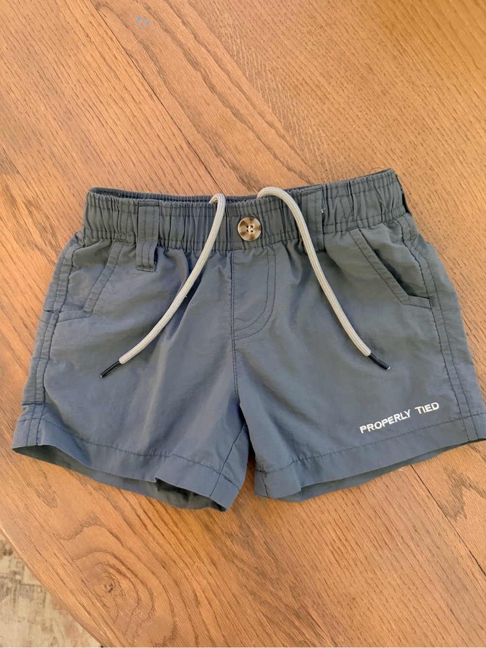 Properly Tied Kids Gray Mallard Shorts with Drawstring